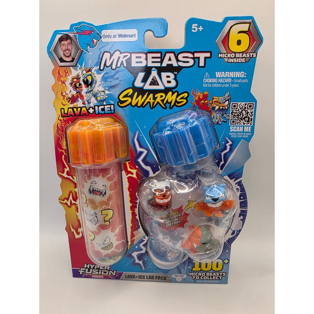 MrBeast Lab Swarms Hyper Fusion Series Lava + Ice Pack 6 Micro Beasts Toy NEW